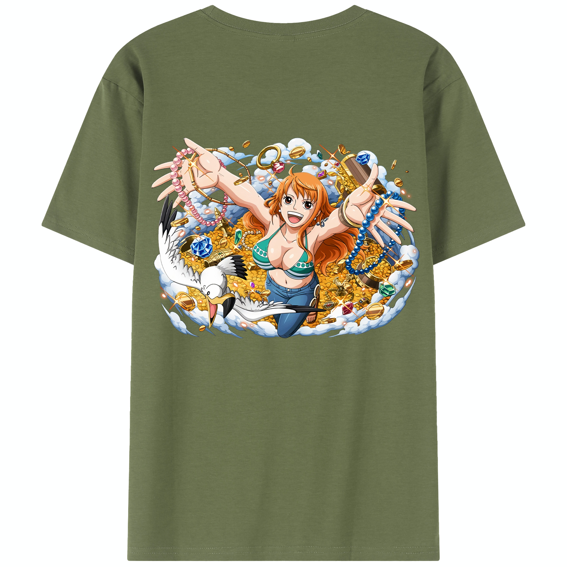 ワンピース ナミ ONE PIECE Nami 綿100％半袖Tシャツ（背面プリント）